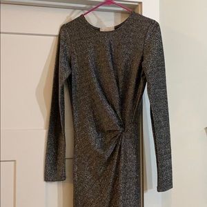 Knee length silver sparkle dress